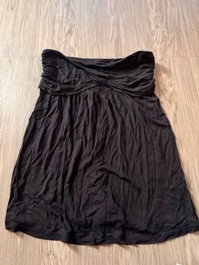 Express Black Strapless Twist-Front Tube Top